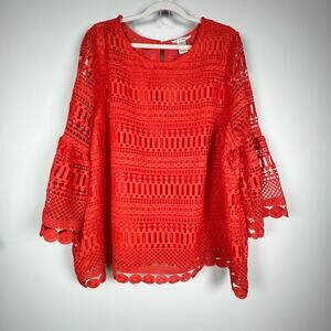 K. Jordan	Crochet Top Size 3X Cottagecore Boho Valentine Romantic